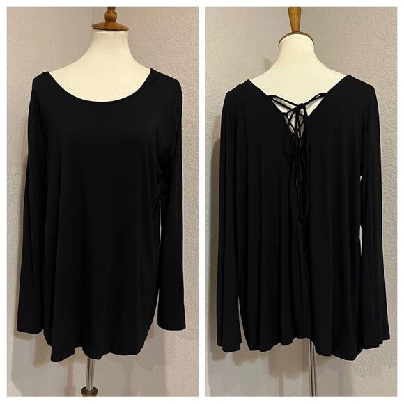 Love in Tops - Love in Lace Up Back Long Sleeve Top Size L USA Made